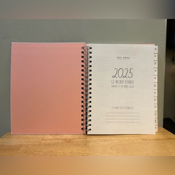Rae Dunn 2025 Pink Spiral Bound 12 Month Make It Happen Planner - Picture 4 of 6